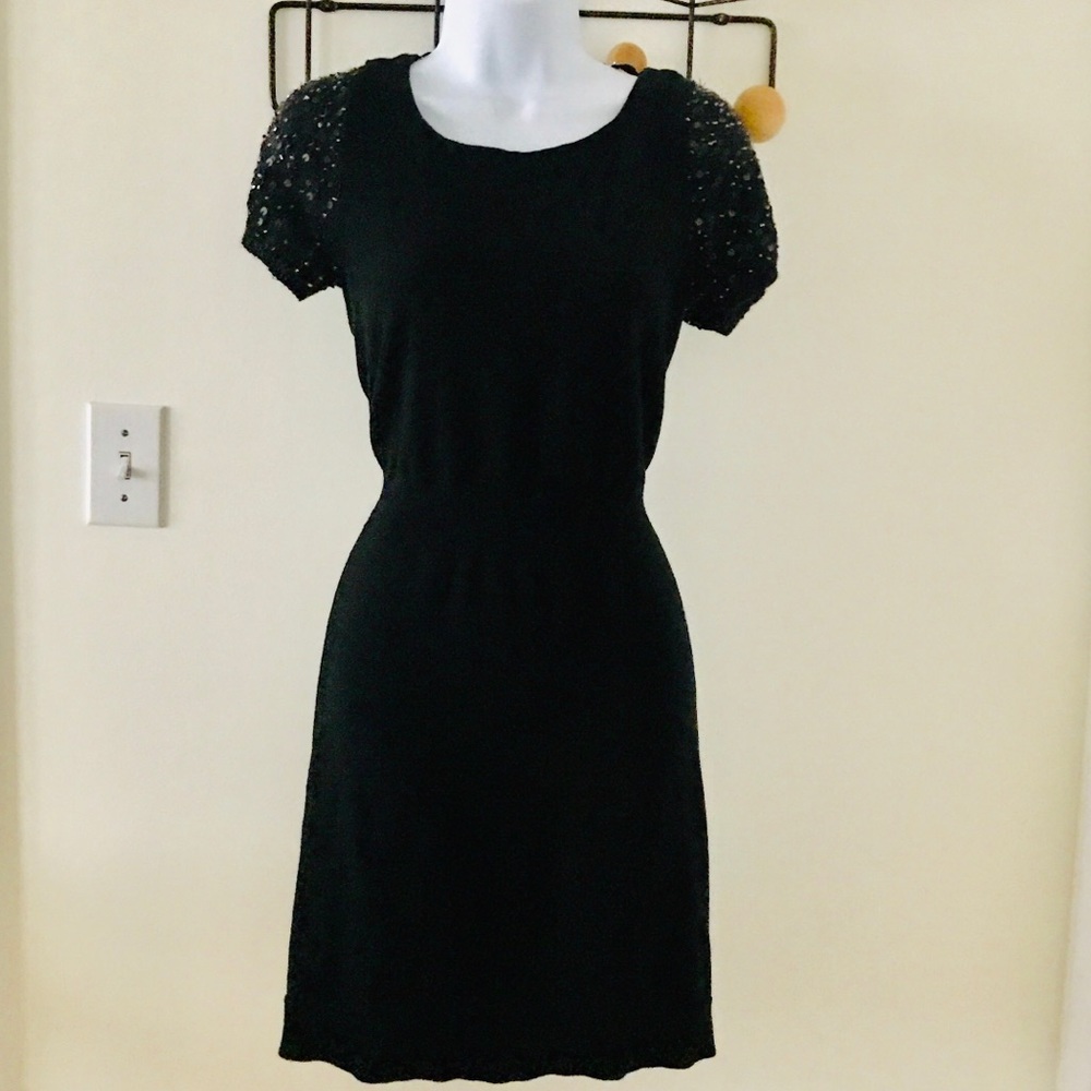 LOFT beaded shoulder mohair sweater dress